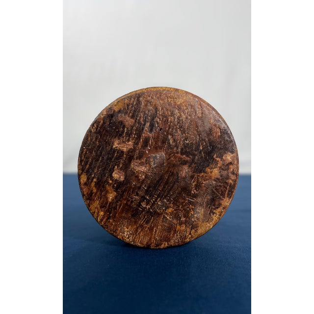 27-Inch Antique Hand-Carved Openwork Barley Twist Candlestick | 6" Diameter Base | Early 20th Century For Sale - Image 9 of 9