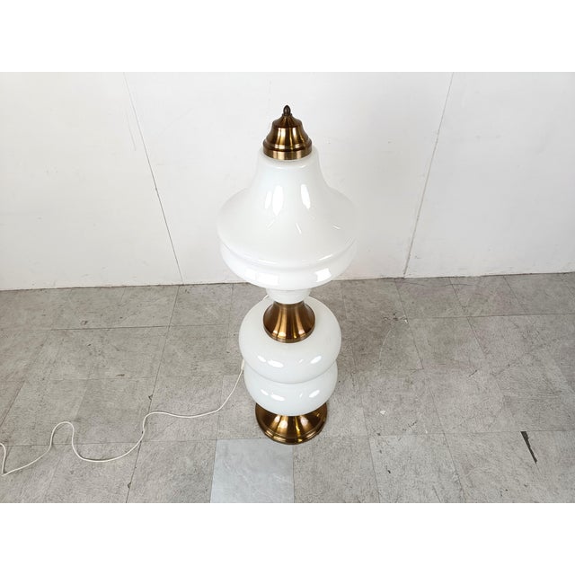 Metal Vintage Floor Lamp in Brass and Glass from Mazzega, 1960s For Sale - Image 7 of 10
