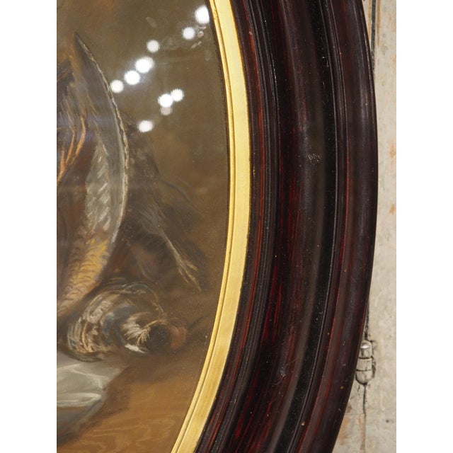 French A Signed 19th Century French Oval Hunt Trophy Still Life, Pastel on Canvas For Sale - Image 3 of 18