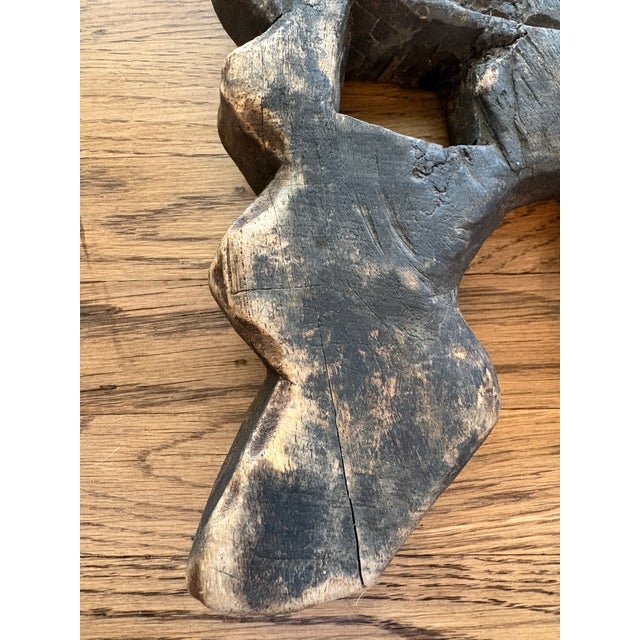 Early 20th Century Primitive African Carved Wooden Birthing Stool, Sculptural Form For Sale - Image 4 of 8
