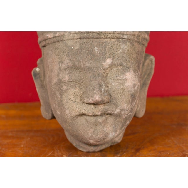 Mid 19th Century Mid 19th Century Chinese Qing Dynasty Period Carved Head Sculpture of an Official For Sale - Image 5 of 11