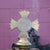 Antique Gothic Hardstone, Brass, Oak & Wrought Iron Baptismal With Boom 19thC For Sale - Image 15 of 17