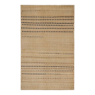 Vintage Zeki Müren Rug in Beige-Brown Geometric Pattern - by Rug & Kilim For Sale