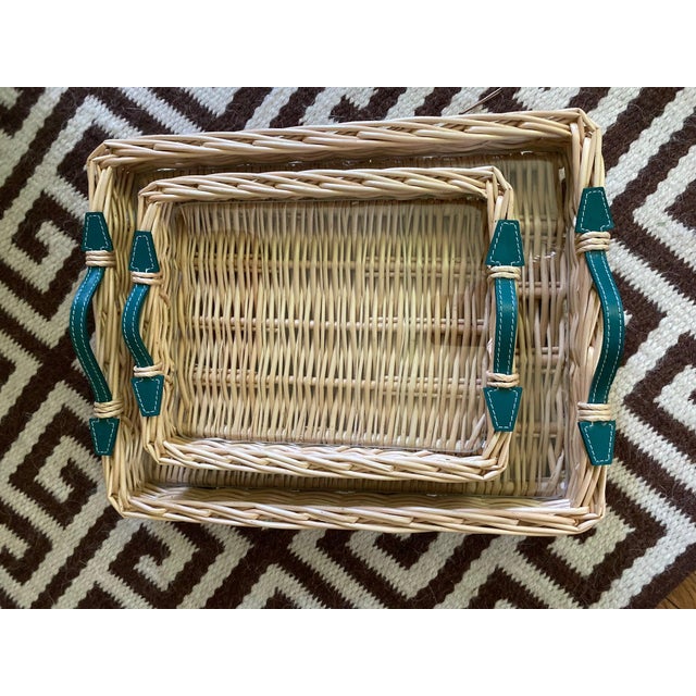 Large Rectangular Brown Osier Tray For Sale - Image 4 of 6