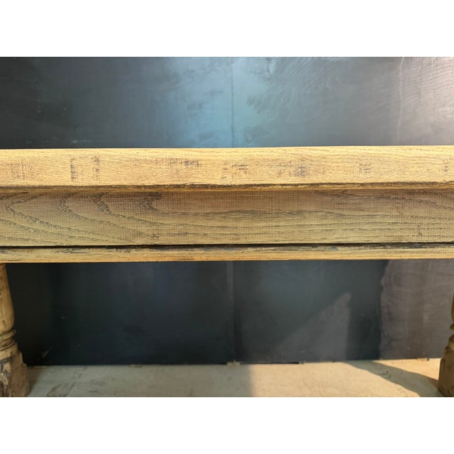 Bleached Oak Farmhouse Dining Table, 1920 For Sale - Image 12 of 18