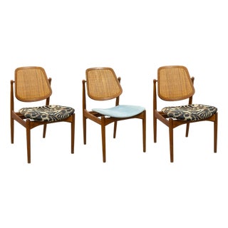 Set of 3 Arne Vodder Model Fd-184 Chairs for France & Daverkosen Vintage Danish For Sale