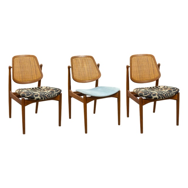 Set of 3 Arne Vodder Model Fd-184 Chairs for France & Daverkosen Vintage Danish For Sale
