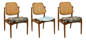 Set of 3 Arne Vodder Model Fd-184 Chairs for France & Daverkosen Vintage Danish