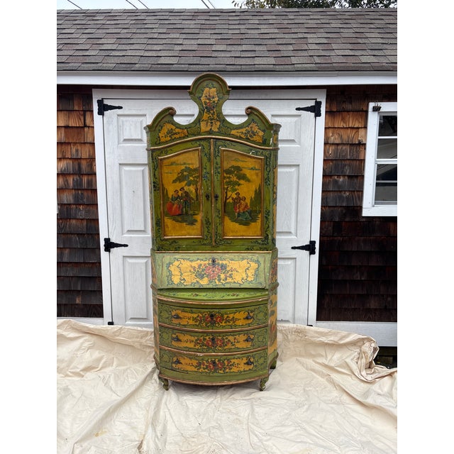 19th Century Paint Decorated Venetian Secretary' Bookcase For Sale - Image 4 of 13