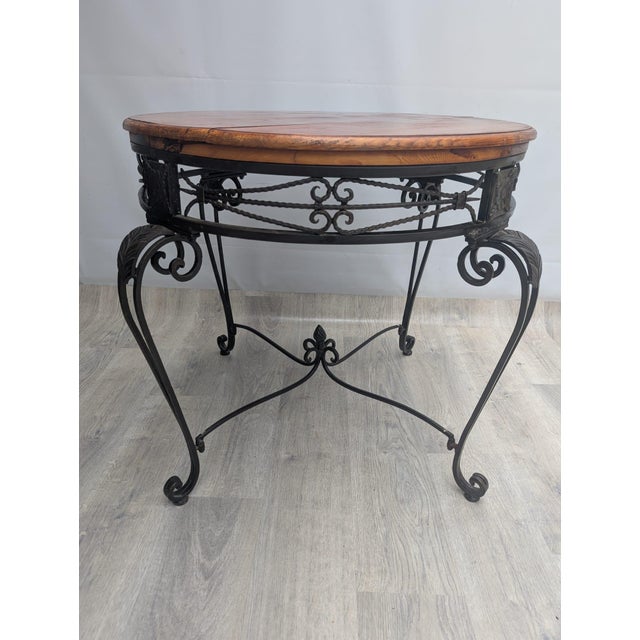 Black Table in Forged Metal and Wood For Sale - Image 8 of 8
