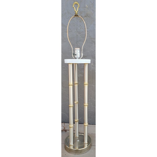 Bouillotte style Mid-Century Modern / Hollywood Regency table lamp by Laurel Lighting. Polished chrome or nickel with faux...