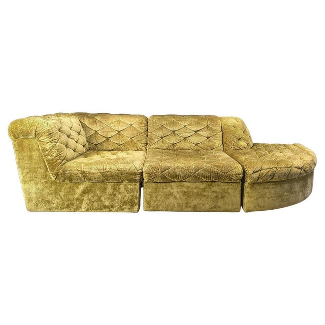 Vintage Velvet Modular Sofa from Laauser, 1970s, Set of 3 For Sale - Image 10 of 10