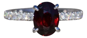 The Camarillo: 2.03 Carat Natural No Heat Deep Red Ruby Engagement Ring