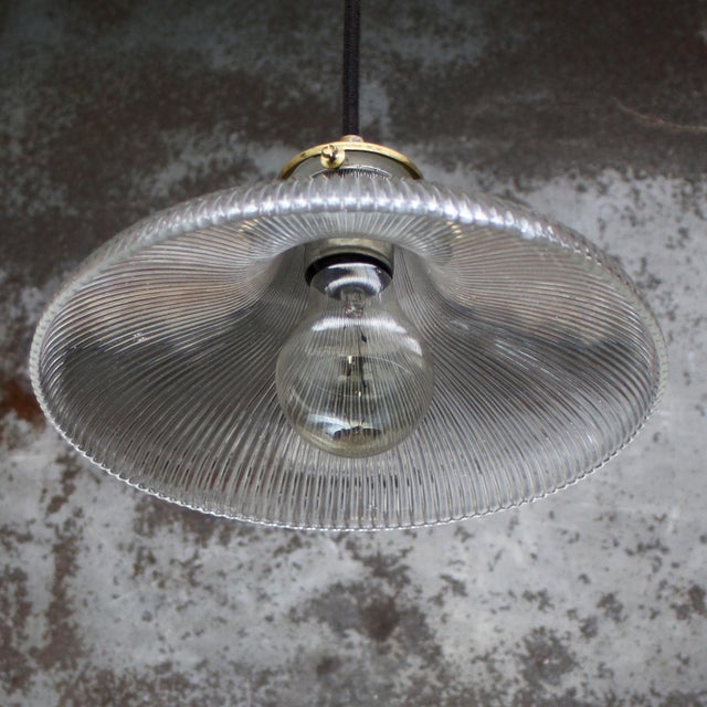 Hanging Lamp in Clear Pressed Glass by Holophane For Sale - Image 6 of 8