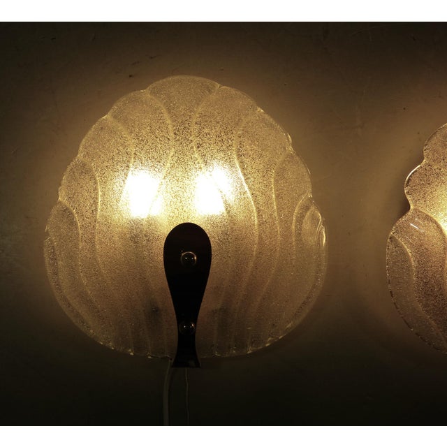 Gold Murano Glass Wall Lamps by Hillebrand 1960s, Set of 2 For Sale - Image 8 of 18