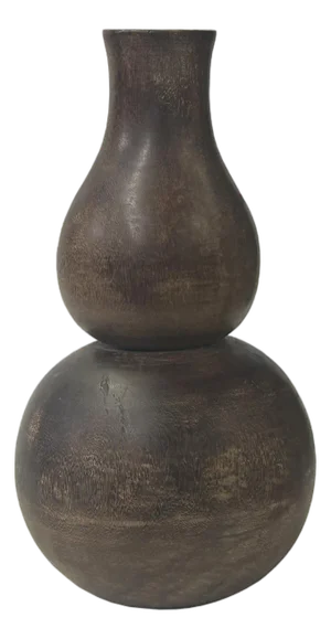 Handmade Chinese Gourd (Hu-Lu) Feng Shui Display Wood Art Vase