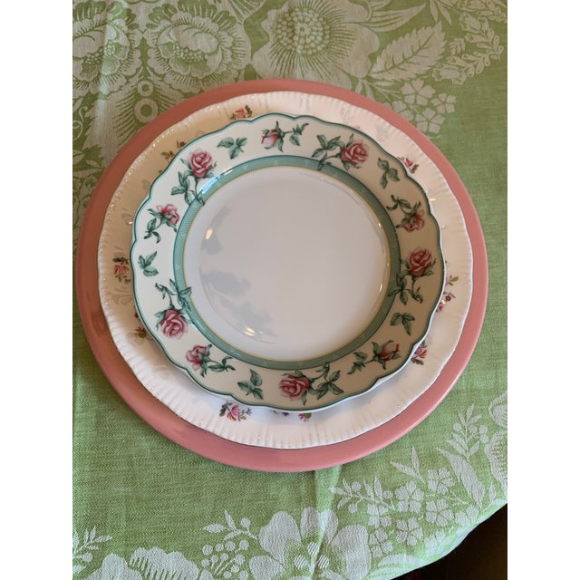 Vintage Wedgwood English Cottage Rose Salad or Dessert Plates Set of 6 For Sale - Image 9 of 12