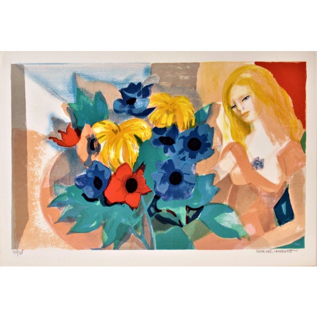 Georges Lambert, La Femme au Bouquet (Woman with Bouquet), Circa 1975 For Sale In San Francisco - Image 6 of 6