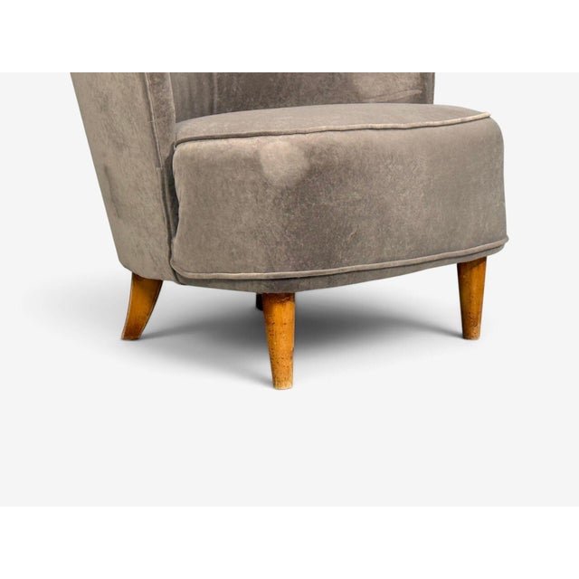 Finnish Modern, Easy Chairs, Velvet, Lacquered Wood, Finland, 1950s For Sale - Image 10 of 11