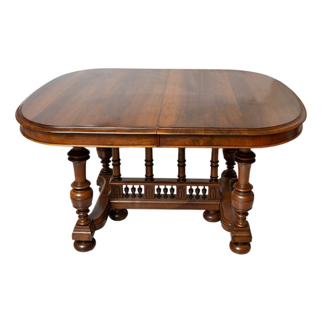 Antique 19th Century Henry II Extendable Table in Walnut, France For Sale
