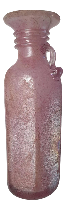 Pink Iridescent Scavo Murano Glass Vase by Archimede Seguso, 1950s