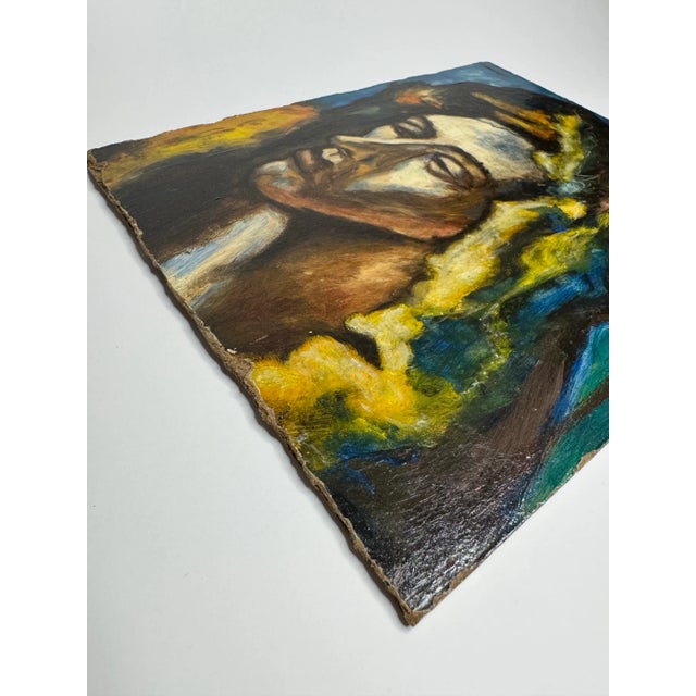 Abstract Fauvist Ancient Figurehead Original Oil Painting on Board For Sale - Image 11 of 12
