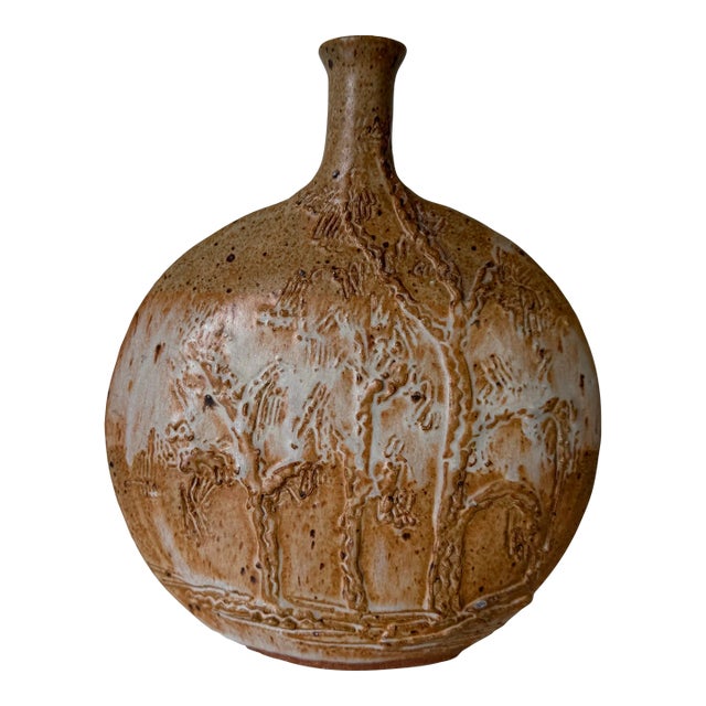Mid- Century Sladek Organic Earth Tone Art Bud Pottery Vase/ Sold For Sale