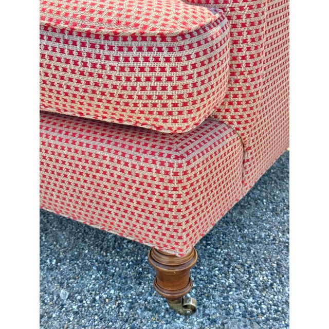 Wood O’Henry House Rolled Arm George Smith Style Upholstered Chair For Sale - Image 7 of 9