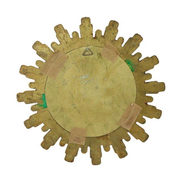 Small Sunburst Mirror in Gold, 1960s For Sale - Image 14 of 15