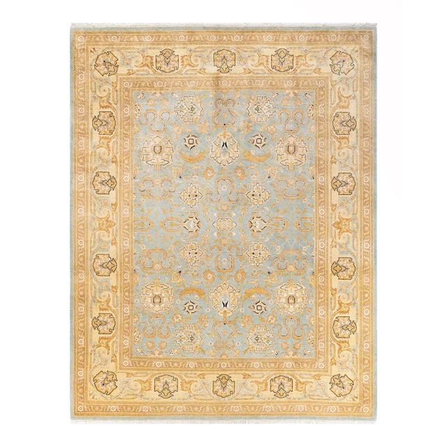 Blue Eclectic, One-of-a-Kind Hand-Knotted Area Rug in Light Blue, 8' 1" x 10' 4" For Sale - Image 8 of 8