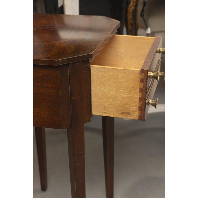 Late 19th Century One of a Pair of English George III Style Mahogany Two-Drawer Side Tables For Sale - Image 5 of 5