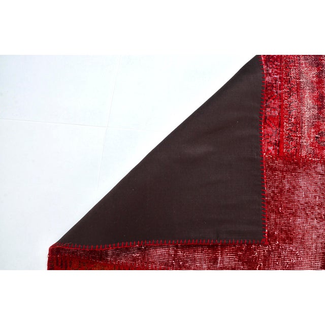 Textile Vintage Anatolian Red Patchwork Rug For Sale - Image 7 of 10