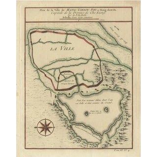 Antique Map of Hangzhou, 1750 For Sale