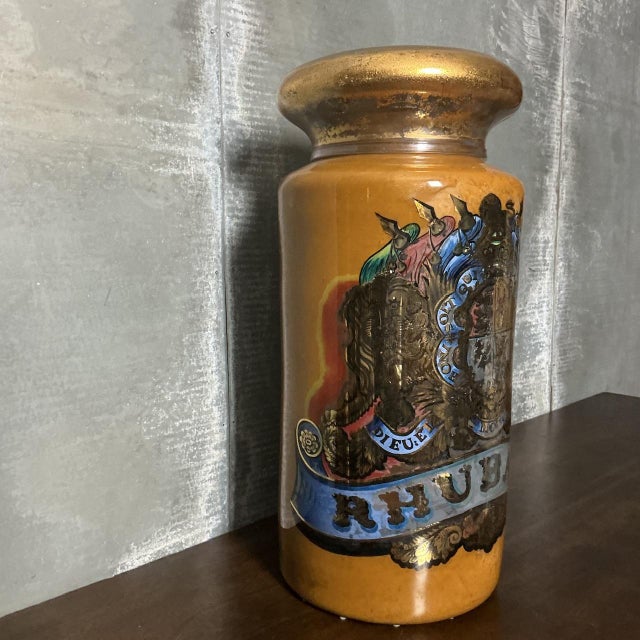 Brown Large Victorian Apothecary Rhubarb Glass Jar, 1890 For Sale - Image 8 of 10