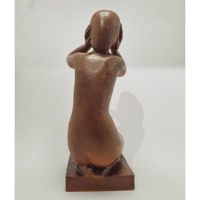 Mid-Century Ceramic Sculpture of Kneeling Nude by Jitka Forejtová for Jihokera, 1960s For Sale - Image 12 of 15
