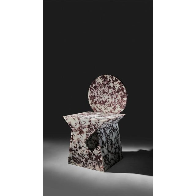 Marlene Chair in Epoxy Resin and Leather Fragments by Wedo For Sale - Image 4 of 8