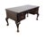 Chippendale Hekman Furniture Solid Mahogany Traditional Chippendale Style 58" Writing Desk W. Tooled Leather Top For Sale - Image 3 of 12