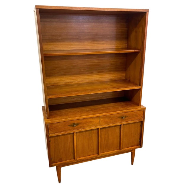 Mid-Century Modern Vintage Mid Century Modern Hutch Bookcase Cabinet For Sale - Image 3 of 9