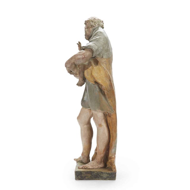 St. Joseph with Child in Terracotta, 1800s For Sale - Image 10 of 13