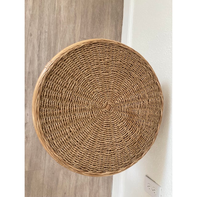 Vintage Bamboo and Rattan Two Tiered Side Table For Sale In Charleston - Image 6 of 7