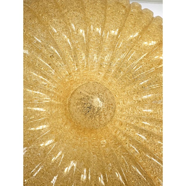 Italian Amber “Graniglia Budino” Murano Glass Flush Mount in Traditional 70s Style For Sale - Image 6 of 8
