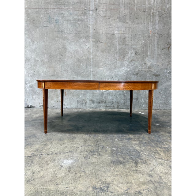 Custom Custom Federal Style Mahogany Dining table With Inlay by Johns Congdon, crafted to accompany the matching set of...