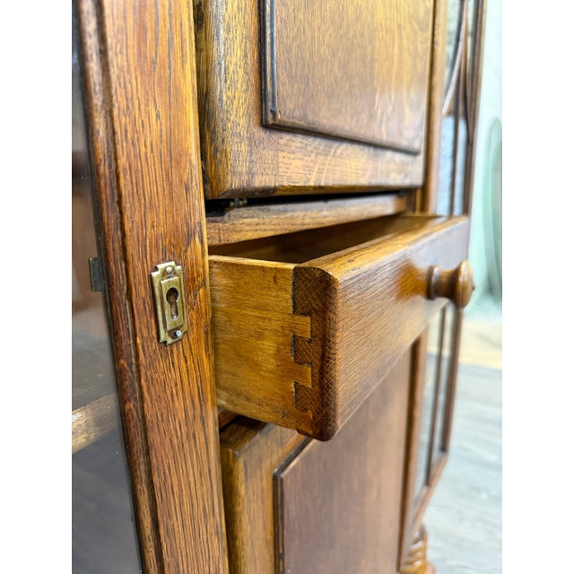 Early 20th Century Antique Art Deco Oak Secretary Desk Bureau Bookcase Bar Scully For Sale - Image 5 of 10