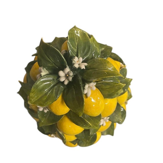 Hand-Painted Italian Ceramic Lemon Topiary (Maestri Artigiani) For Sale In West Palm - Image 6 of 11