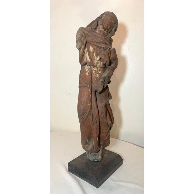 Up for sale is a very large antique 17th century hand carved Italian religious wooden sculpture. It's carved with...