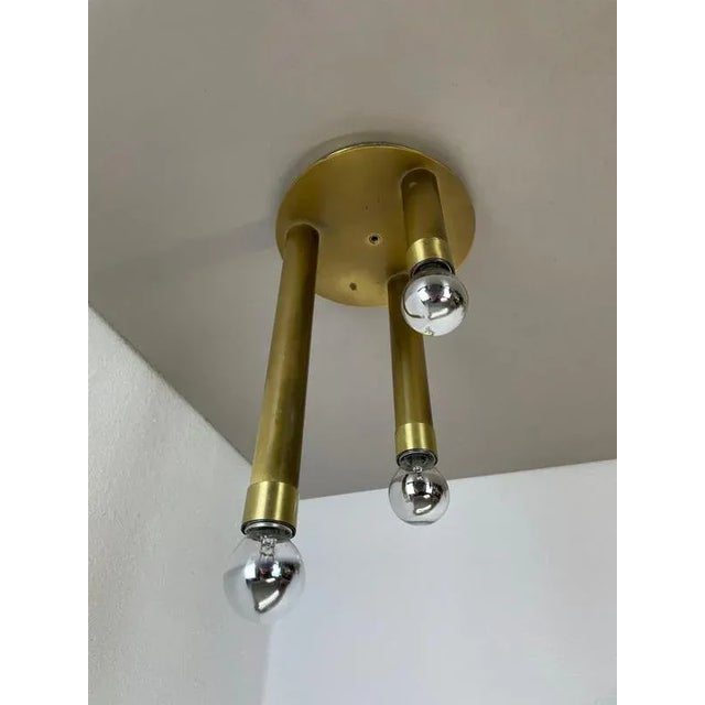 Space Age Italian Brass Atomic Ceiling Light by Gio Ponti, Italy, 1970s For Sale - Image 3 of 18