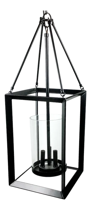 Black Metal & Glass Modern Chandelier