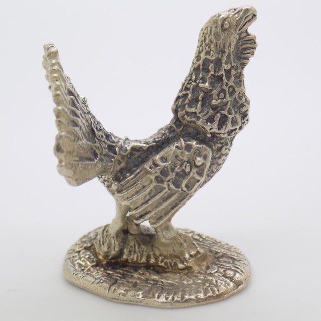 Vintage Italian Handmade Silver Turkey Figurine, 1950s For Sale - Image 6 of 12