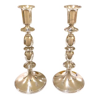 Sterling Weighted Silver Candlesticks From Gump's San Francisco Pair .925 Decor For Sale