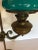 Electrified Bronze and Double Cased Green Glass Lampshade Original Oil Lamp For Sale In Philadelphia - Image 6 of 12